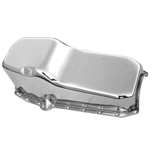 Oil Pan Sump Chevrolet Small Block 1955-79 283-400 Chrome Plated 2pce Rear Main Oil Pan Sump Chevrolet Small Block 1955-79 283-400 Chrome Plated 2pce Rear Main