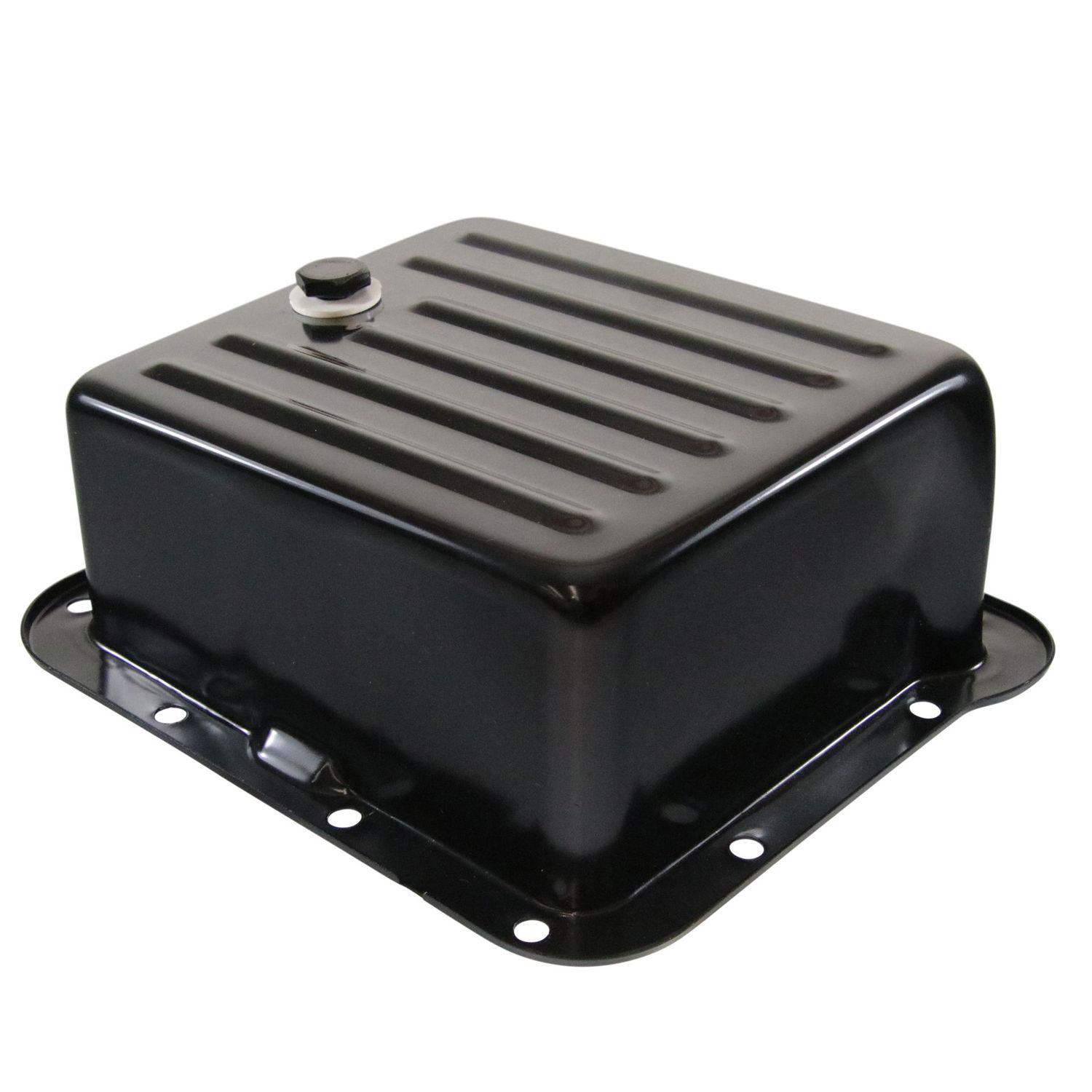 Transmission Pan Ford C4 Deep 4" Depth Black Steel Finned Case Fill