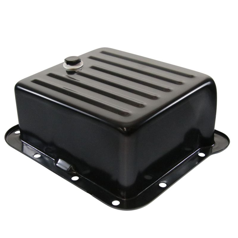 Transmission Pan Ford C4 Deep 4" Depth Black Steel Finned Case Fill