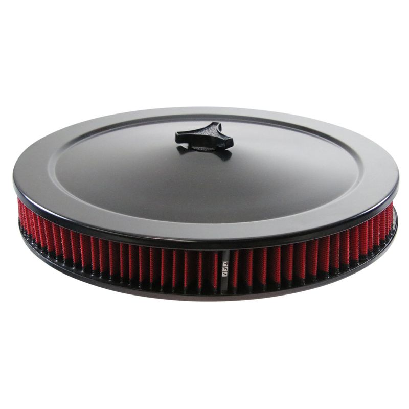 Black Air Filter/Air Cleaner 14 Black Air Filter/Air Cleaner 14" x 2" Holley Rochester Recessed Base Red Element