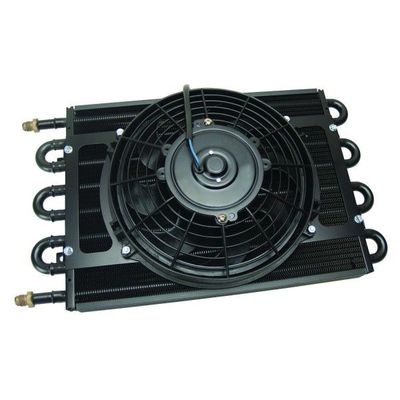Derale Trans/Power/Fuel Cooler 12v fan 8 Pass 10-1/4 Derale Trans/Power/Fuel Cooler 12v fan 8 Pass 10-1/4"x17-1/2"-6AN Fittings 12733