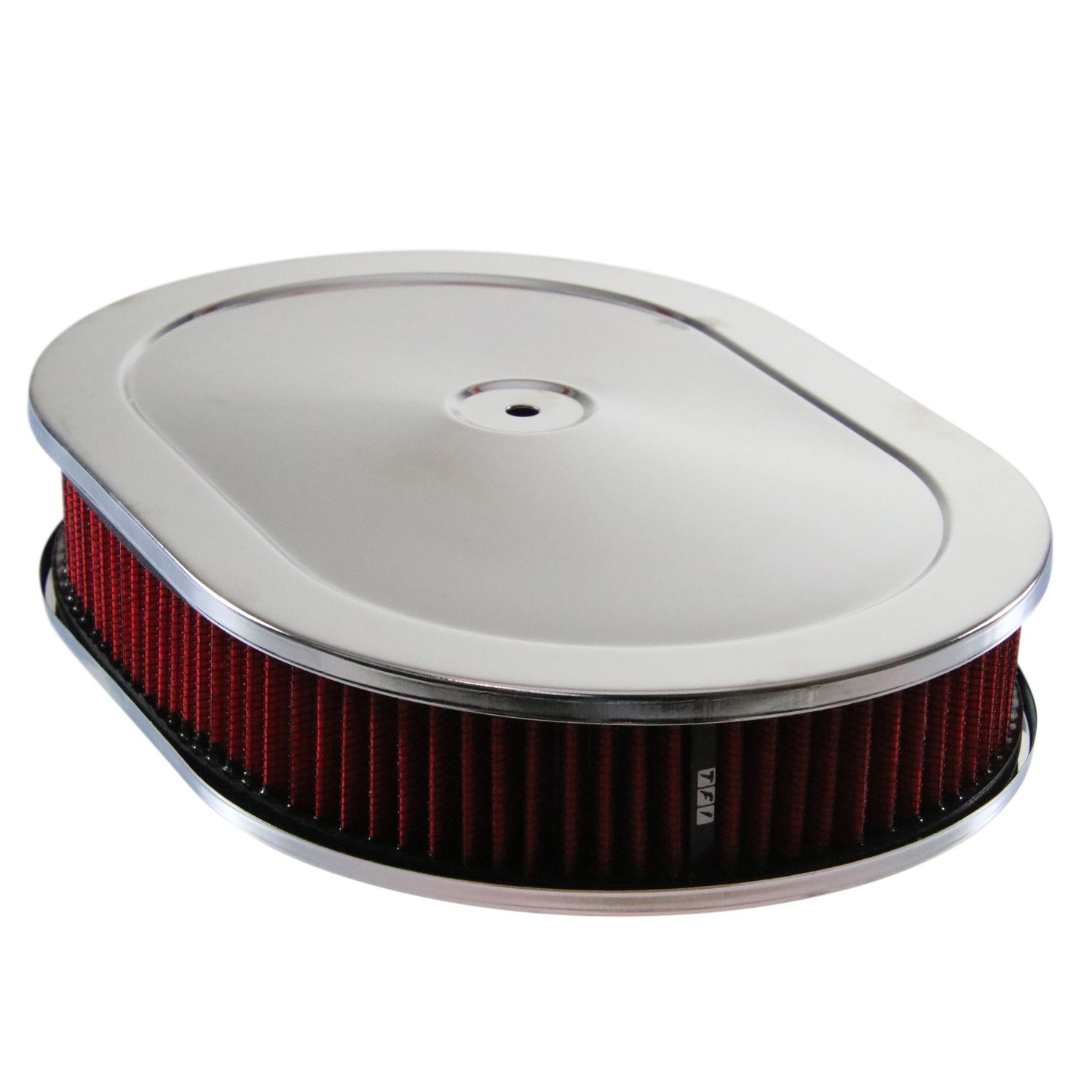 Oval Chrome Steel Air Cleaner 12 Oval Chrome Steel Air Cleaner 12" x 2" Holley Edelbrock Quadrajet Red Element