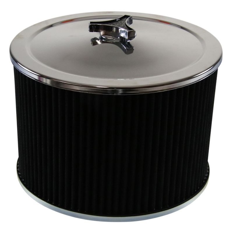 Chrome Air Cleaner 9" Wide x 6" Tall Holley Edelbrock Carburettor Black Element