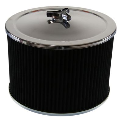 Chrome Air Cleaner/Air Filter 9" Wide x 6" Tall Holley Edelbrock Carburettor Black Element