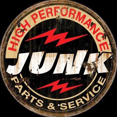 High Performance Junk Parts & Services Metal Sign 30cm Round High Performance Junk Parts & Services Metal Sign 30cm Round