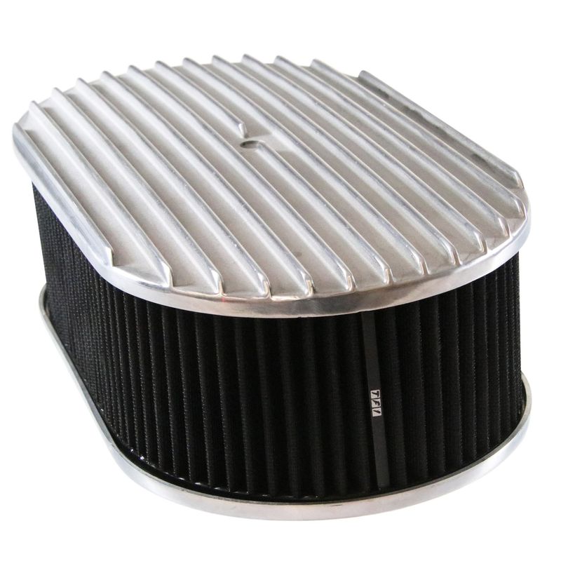 Oval Full Finned Air Cleaner 15" x 4" Holley Edelbrock Quadrajet Black Filter