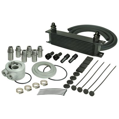 Derale Stack Plate 10 Row Engine Cooler Kit inc Universal Sandwich Adapter 15605