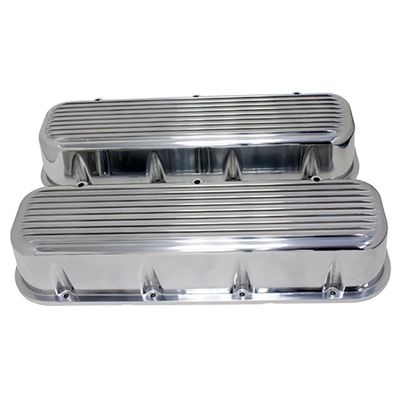 Valve Rocker Covers Chevrolet V8 Big Block 396-502 Polished Alloy Finned Tall-pr