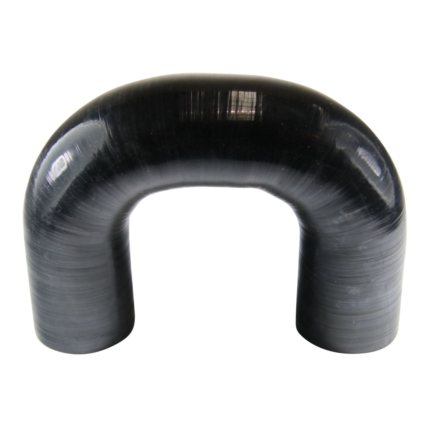 Silicone Hose Black 180 Deg Elbow 70mm (2.75") ID, 50mm Leg Length