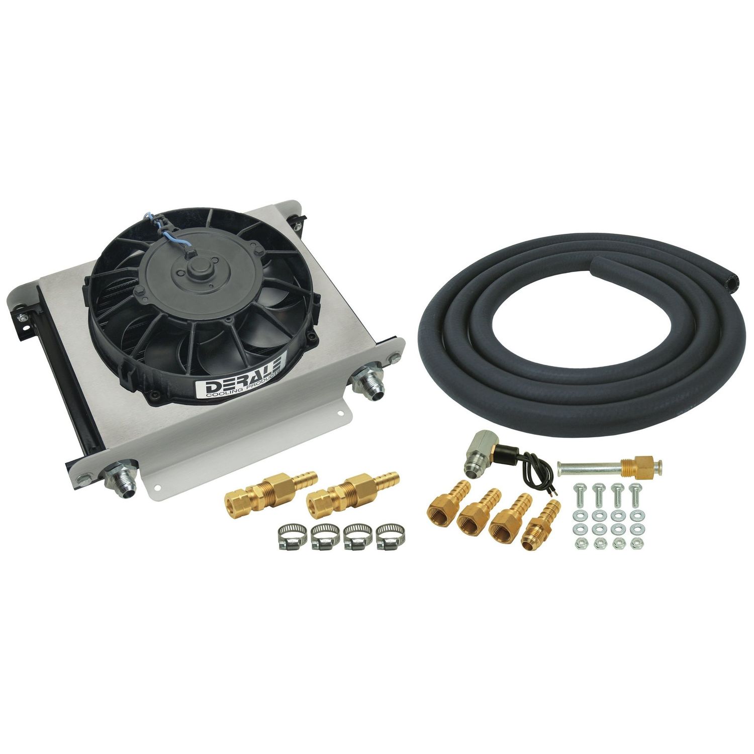 Derale Hyper-Cool Transmission Cooler 25 Row 13 Derale Hyper-Cool Transmission Cooler 25 Row 13"x10"x5-5/8" 8" Fan -8AN 15960