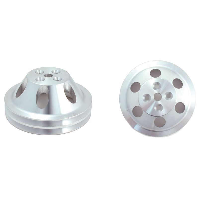 Pulley Upper Double Groove Swp Polished Alloy Small Block Chevrolet 265-400