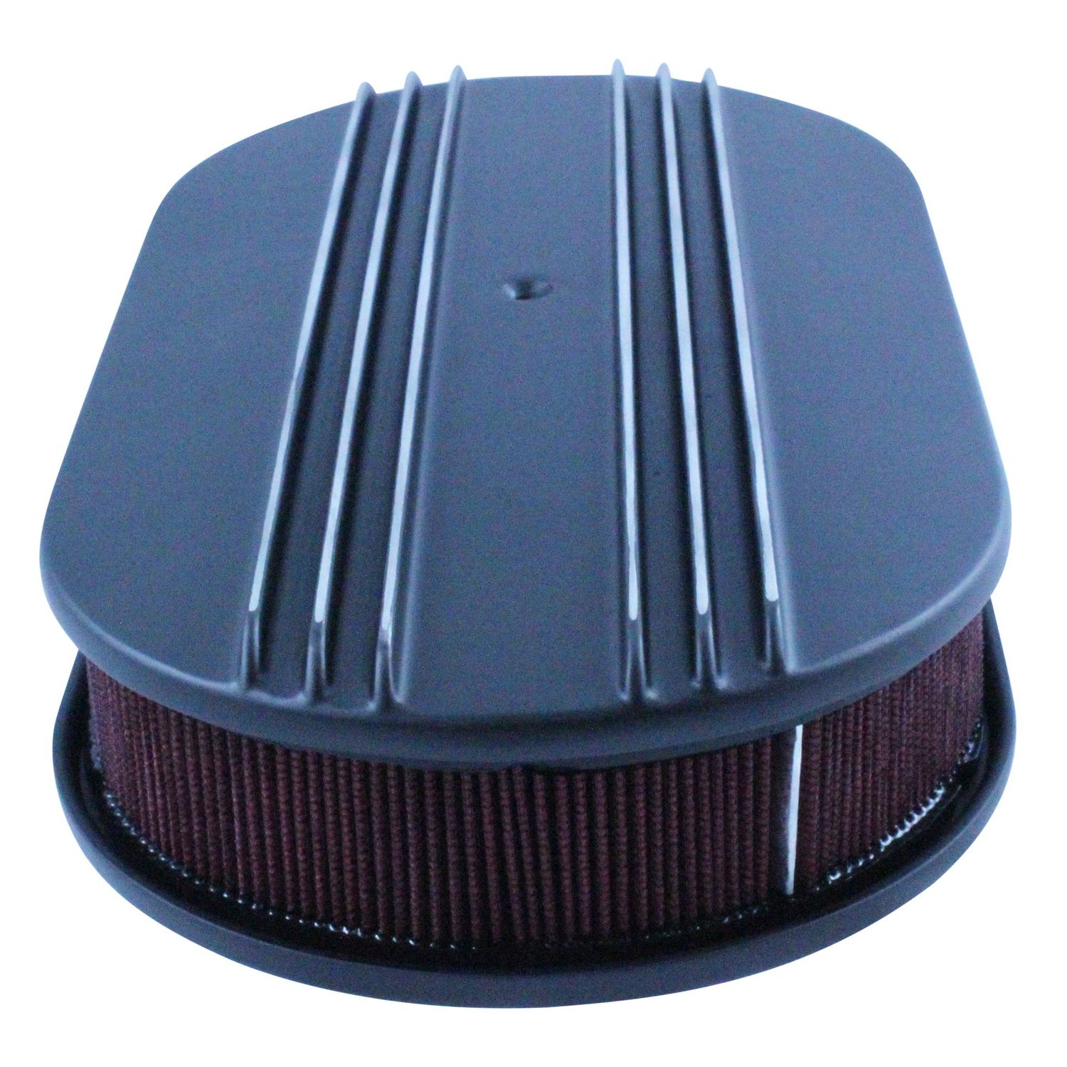 Oval Black Dual Centre Finned Air Cleaner 15 Oval Black Dual Centre Finned Air Cleaner 15" x 2" Holley Edelbrock Quadrajet