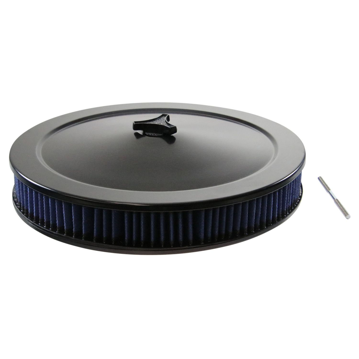 Black Air Filter/Air Cleaner 14 Black Air Filter/Air Cleaner 14" x 2" Holley Rochester Recessed Base Blue Element