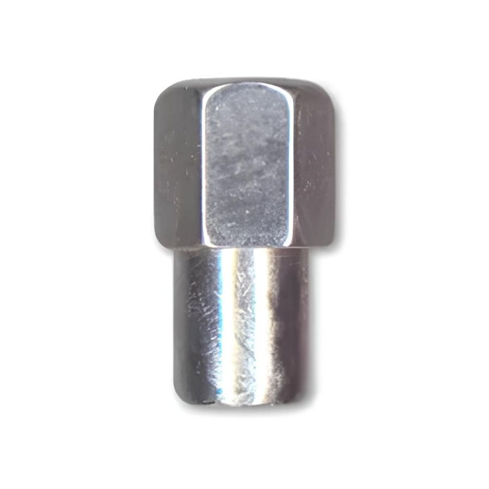 Single Chrome Flat Standard Mag Nut (Open Ended) - 1/2" UNF Thread, 21mm Hex