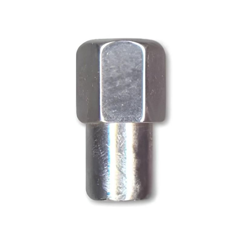Single Chrome Flat Standard Mag Nut (Open Ended) - 1/2" UNF Thread, 21mm Hex