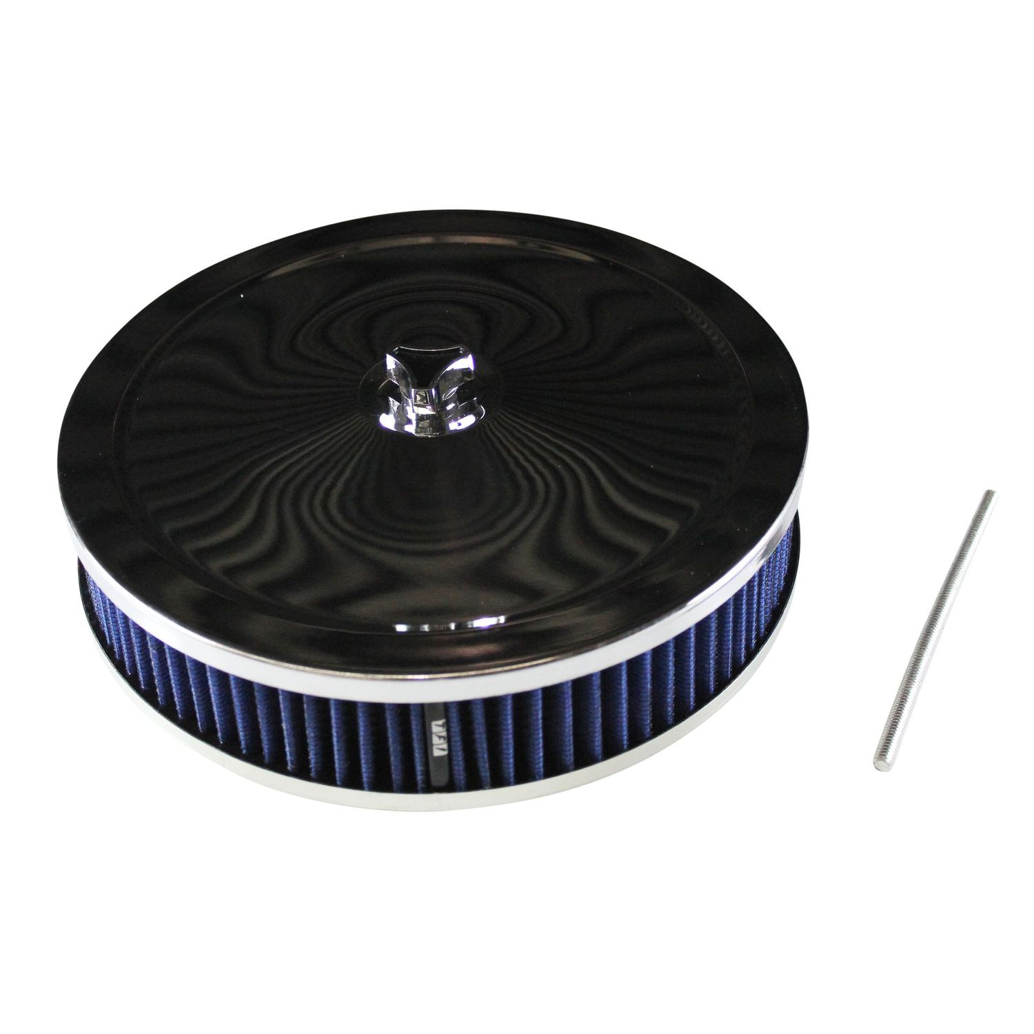 Chrome Air Cleaner 9 Chrome Air Cleaner 9" Wide x 2" Tall Holley Edelbrock Carburettor Blue Element