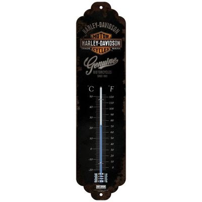 Thermometer Harley Davidson Genuine Black Celsius Fahrenheit 6.5cm x 28cm In Hang Sell
