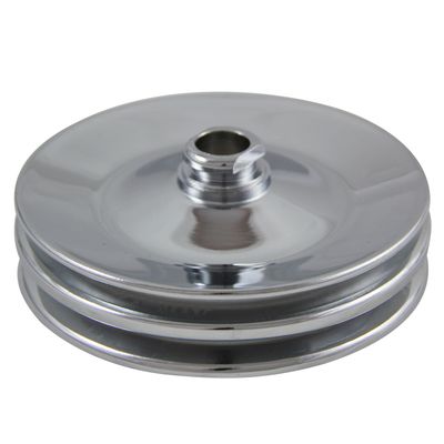 Pulley GM Power Steering Dual Groove Chrome Steel 3/4" Shaft 5-3/4" Diam