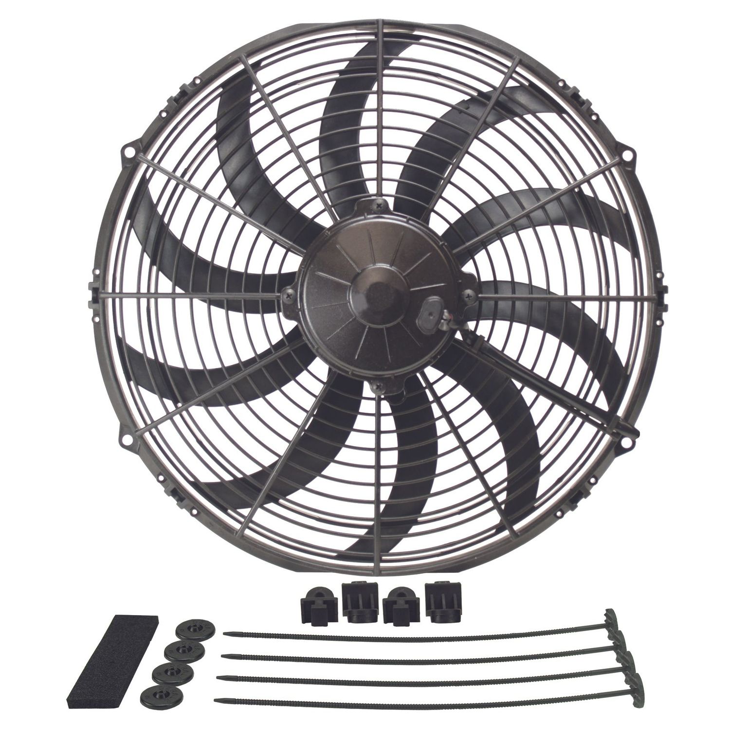 Derale 14" High Output Puller Curved Fan 1864Cfm IP68 Waterproof/Dustproof 16114