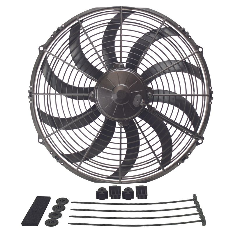 Derale 14 Derale 14" High Output Puller Curved Fan 1864Cfm IP68 Waterproof/Dustproof 16114