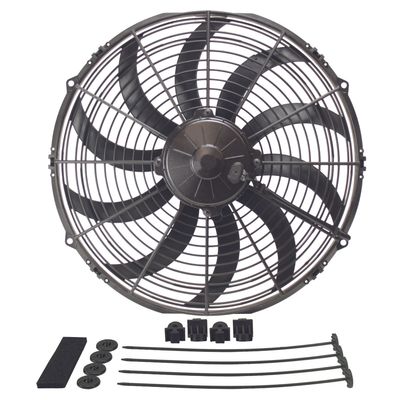 Derale 14 Derale 14" High Output Puller Curved Fan 1864Cfm IP68 Waterproof/Dustproof 16114
