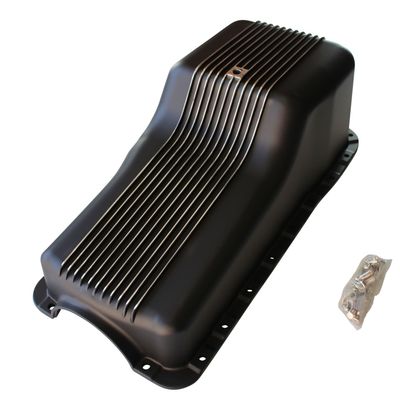 Oil Pan Ford Windsor 260-289-302 V8 Front Sump 1962-82 Black Alloy Finned Oil Pan Ford Windsor 260-289-302 V8 Front Sump 1962-82 Black Alloy Finned