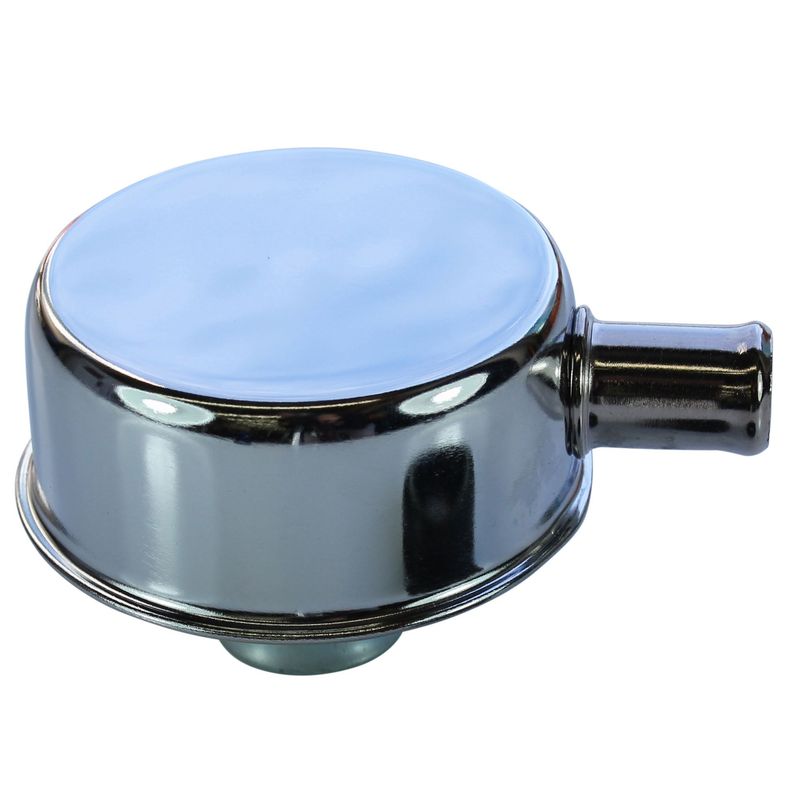 Valve Rocker Cover Breather Cap Chrome Push In 1"(25mm) Neck with 13.6mm Side Tube