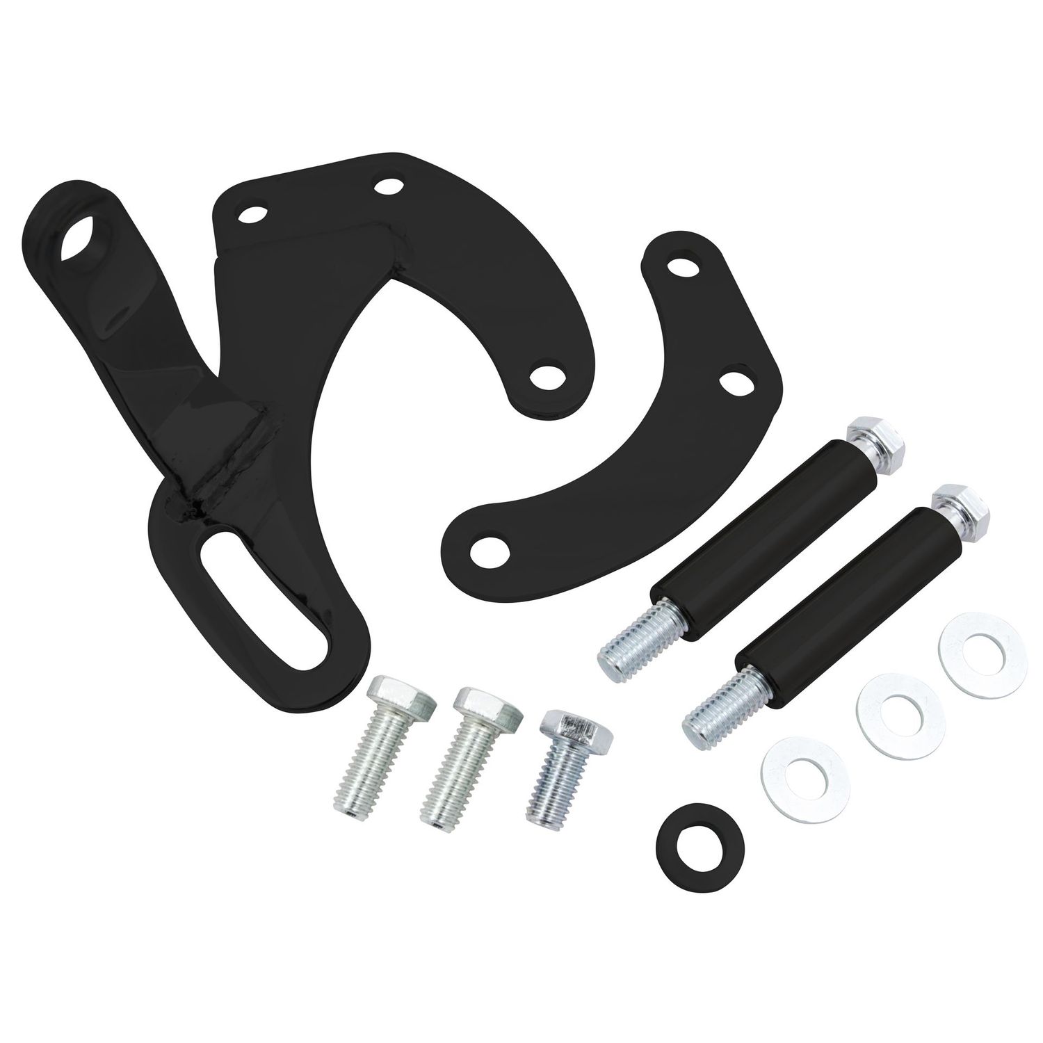 Power Steering Pump Black Steel Bracket Kit Chevrolet Sm Block Swp