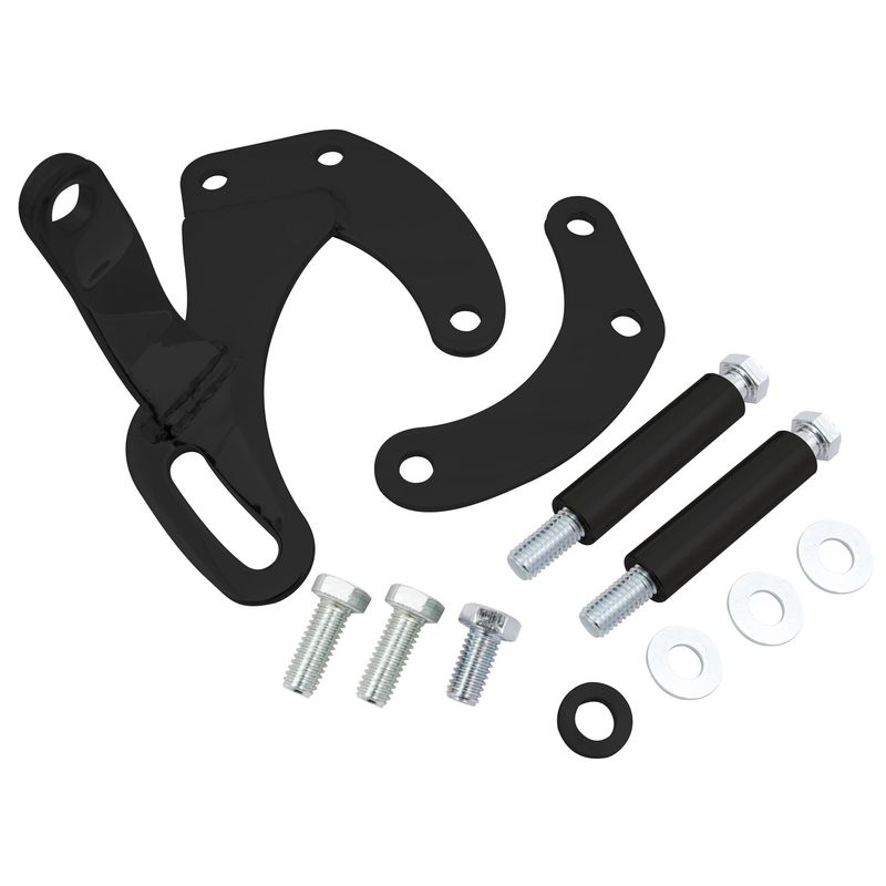 Power Steering Pump Black Steel Bracket Kit Chevrolet Sm Block Swp Power Steering Pump Black Steel Bracket Kit Chevrolet Sm Block Swp