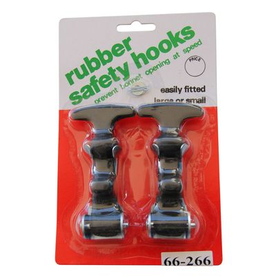 Rubber Bonnet Hook Kit Door Fastener Catch Pull Strap with brackets-Pair