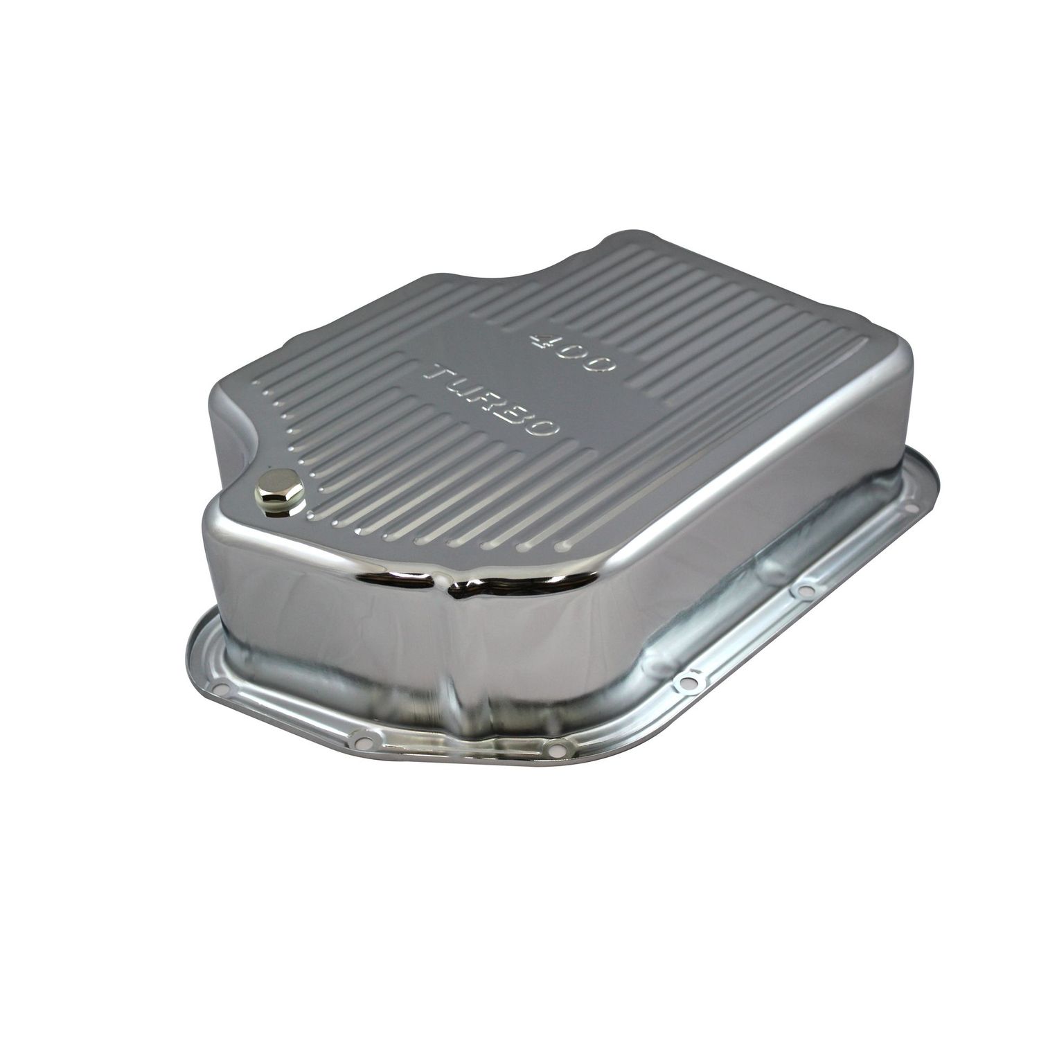 Transmission Pan GM Turbo 400 4" Deep Extra Capacity Chrome Steel