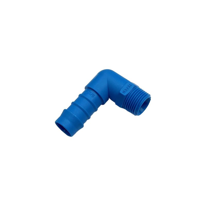 Nylon Plastic Male Elbow Tail Fitting 9/16" (14mm) Hose Tube End to X 3/8" (16.7mm) Male BSP Thread