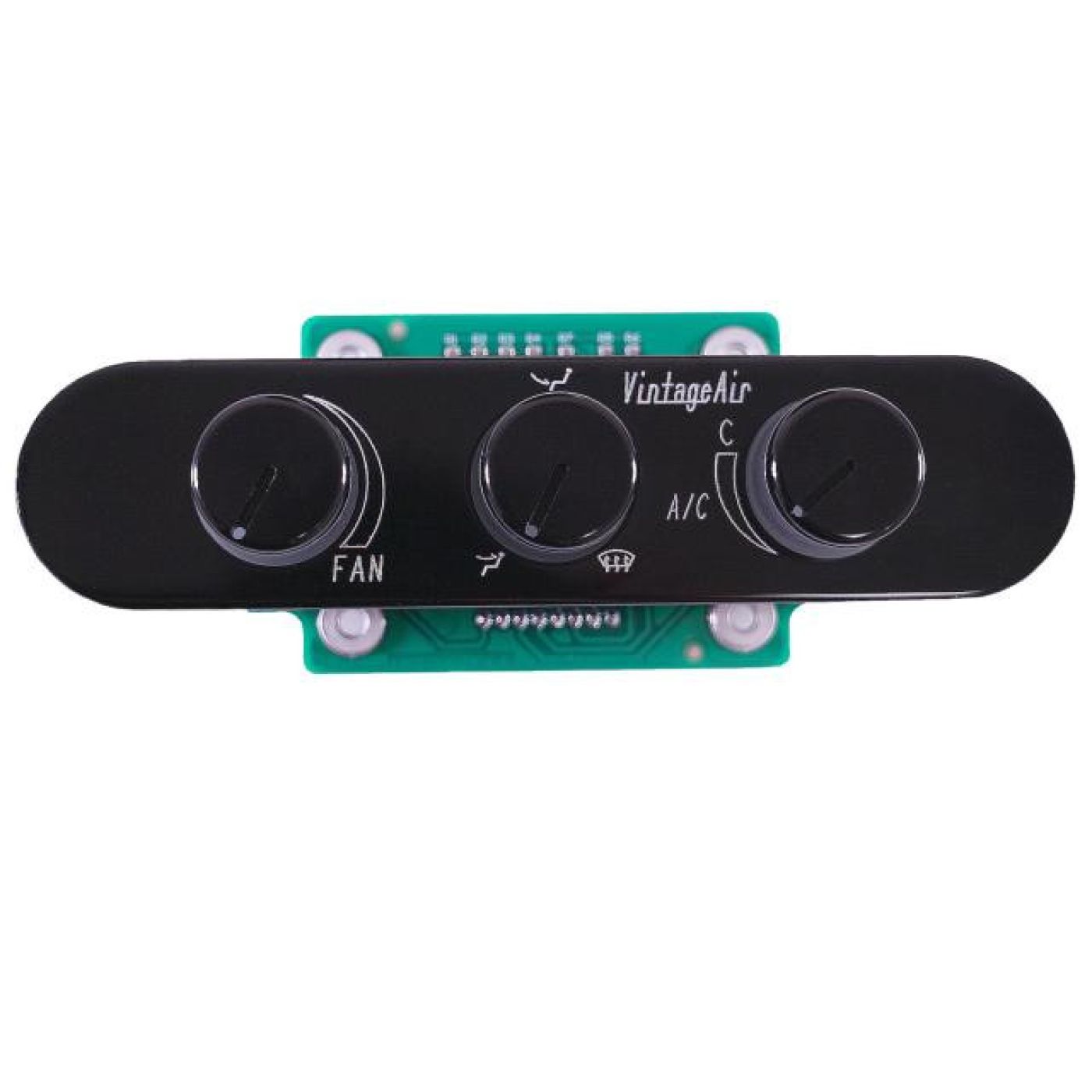Vintage Air - GEN IV/GEN 5 Upgrade 3 Knob ProLine Oval Horizontal Wide Control Panel Black Anodized Face & Knobs Vintage Air - GEN IV/GEN 5 Upgrade 3 Knob ProLine Oval Horizontal Wide Control Panel Black Anodized Face & Knobs
