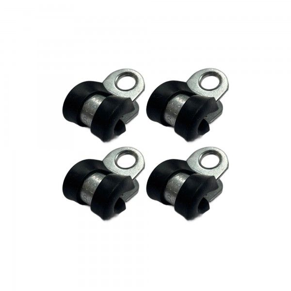 Rubber Lined P Clip Cushion Clamps 6mm - 4 Pack