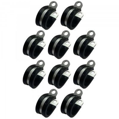 Rubber Lined P Clip Cushion Clamps 19mm - 10 Pack
