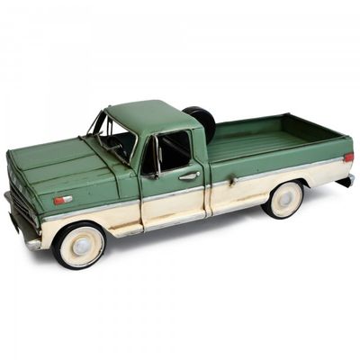 Automobilia1970 Ford F100 Metal Collectable - Green and Cream 33x11.5x11cm