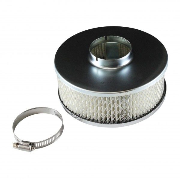 Chrome Air Filter/Cleaner 6-3/8"Wide x 2"Tall Suit 2-5/16" Single Barrel Stromberg Carb