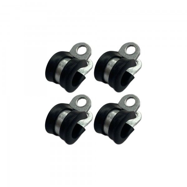 Rubber Lined P Clip Cushion Clamps 10mm - 4 Pack
