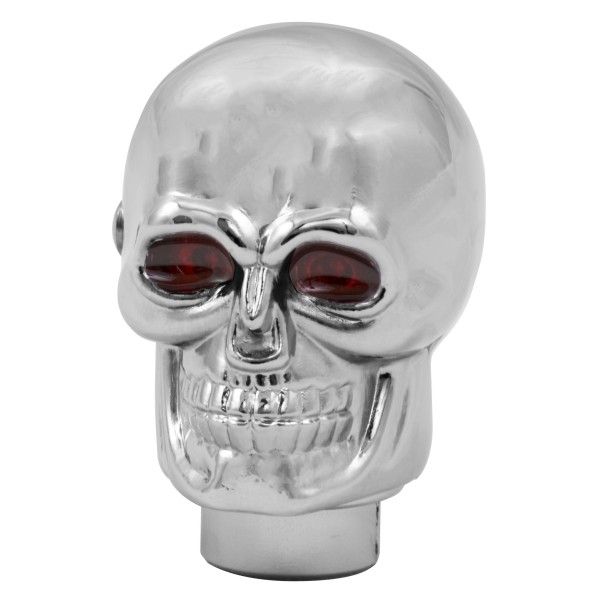 Aluminium Skull Gear Knob Chrome with Red Eyes Aluminium Skull Gear Knob Chrome with Red Eyes