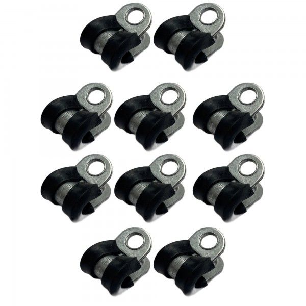 Rubber Lined P Clip Cushion Clamps 5mm - 10 Pack