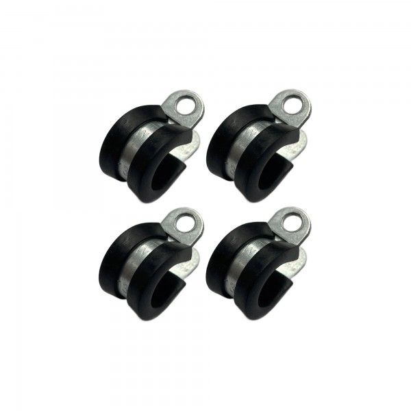 Rubber Lined P Clip Cushion Clamps 13mm - 4 Pack