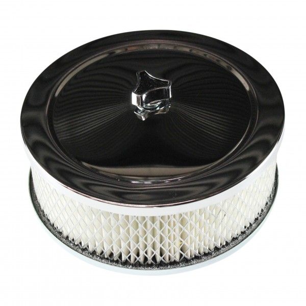 Chrome Air Filter/Cleaner 6-3/8" Wide x 2" Tall Suit 5-1/8" Holley Carburettor