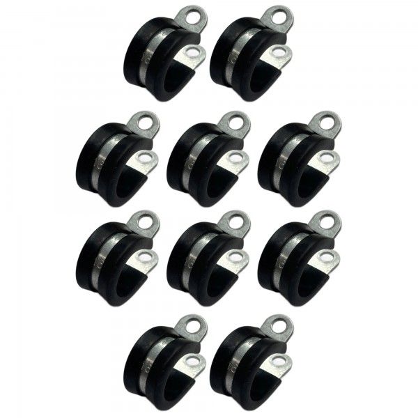 Rubber Lined P Clip Cushion Clamps 16mm - 10 Pack Rubber Lined P Clip Cushion Clamps 16mm - 10 Pack