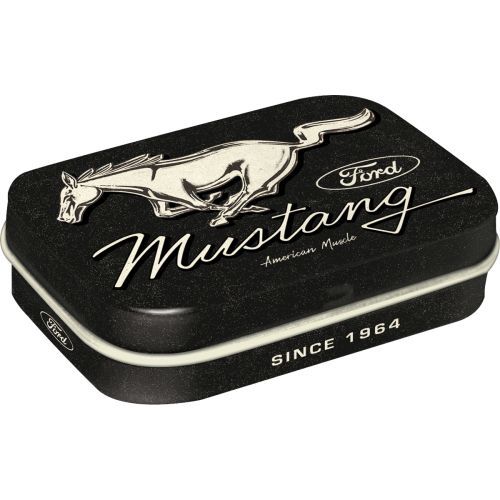 MintBox: Ford Mustang Black Size:4x6 x1.6cm sugar free mints 34gm