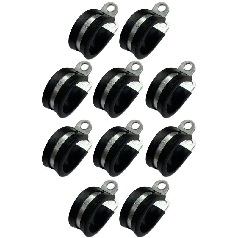 Rubber Lined P Clip Cushion Clamps 22mm - 10 Pack