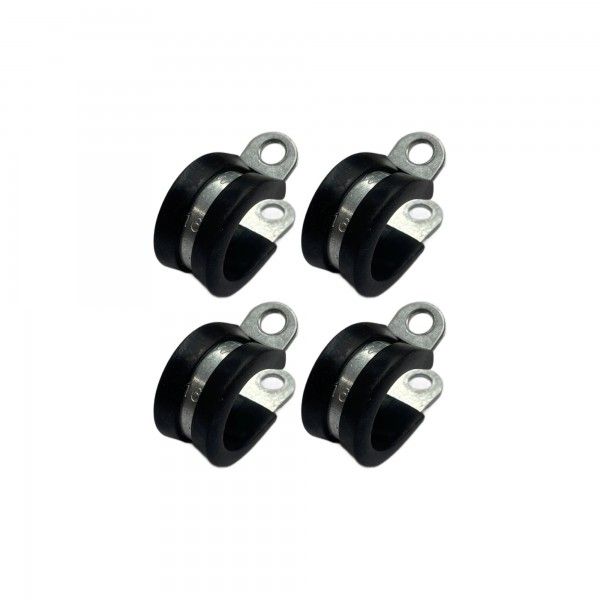 Rubber Lined P Clip Cushion Clamps 16mm - 4 Pack
