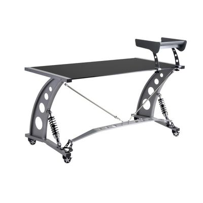 PitStop Furniture Black GT Spoiler Desk Black Tempered Glass Color Racing Style