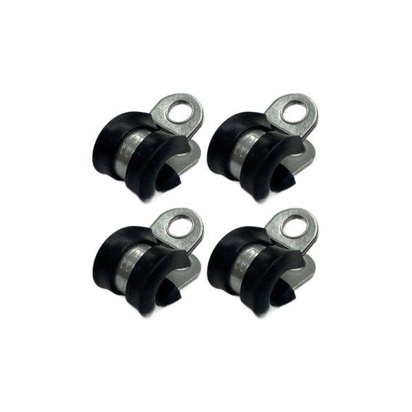 Rubber Lined P Clip Cushion Clamps 8mm - 4 Pack