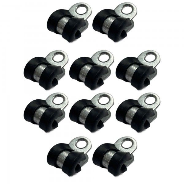 Rubber Lined P Clip Cushion Clamps 6mm - 10 Pack Rubber Lined P Clip Cushion Clamps 6mm - 10 Pack
