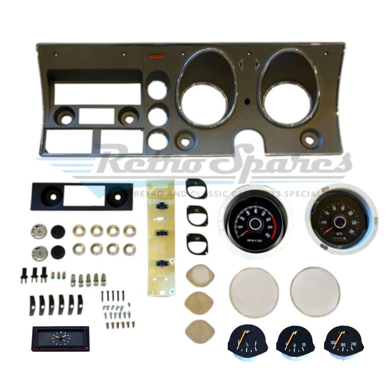 Dash Fascia Kit with 140MPH Speedo for FORD FALCON XY GS - With Clock